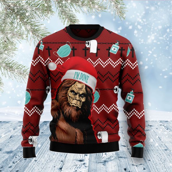 Bigfoot Done Ugly Christmas Sweater Jezsport.com