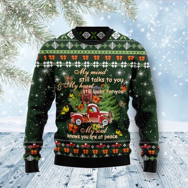 Butterfly Christmas Season My Mind Ugly Christmas Sweater Jezsport.com