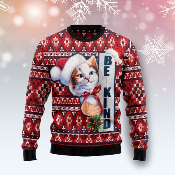 Cat Be Kind Ugly Christmas Sweater Jezsport.com