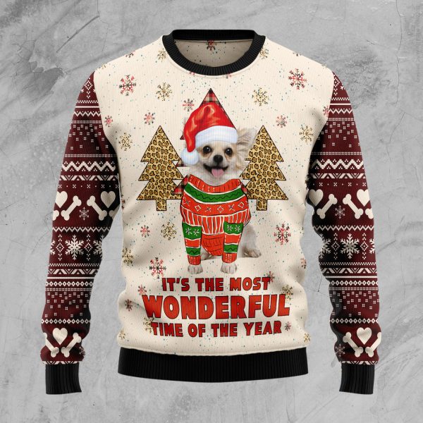 Chihuahua The Most Beautiful Time Ugly Christmas Sweater Jezsport.com