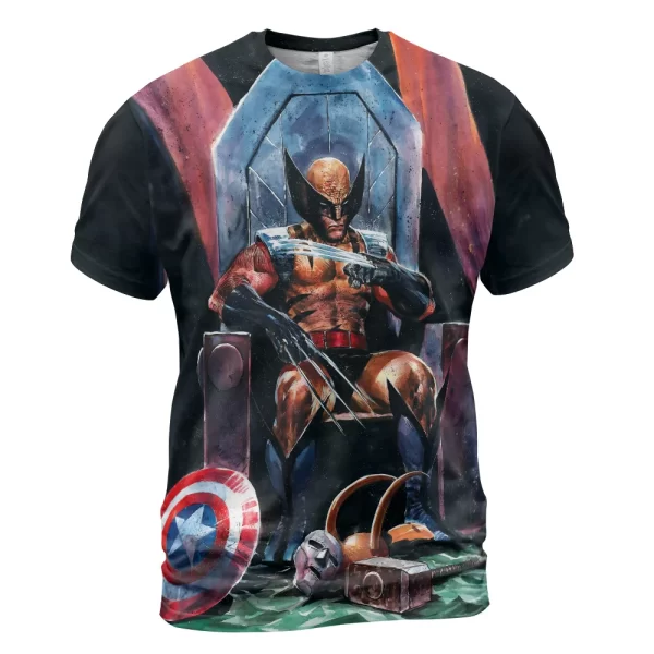 Wolverine Sitting On Throne Shirt, Marvel Shirt For Men And Women, Super Hero Shirt