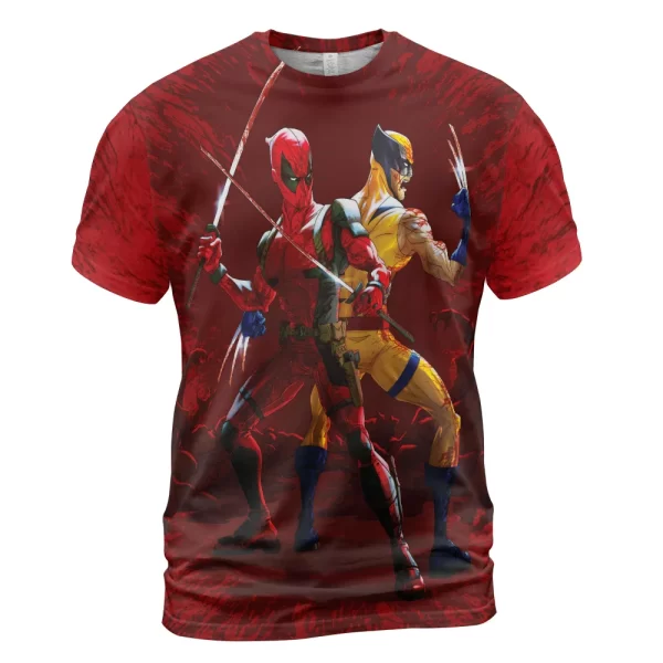 Deadpool And Wolverine Blood Party Shirt, Marvel Shirt For Men And Women, Super Hero Shirt