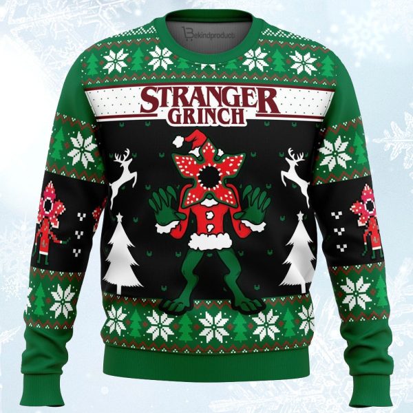 Demogorgon Stranger Grinch Stranger Things Ugly Christmas Sweater For Men & Women Christmas Gift Sweater Jezsport.com