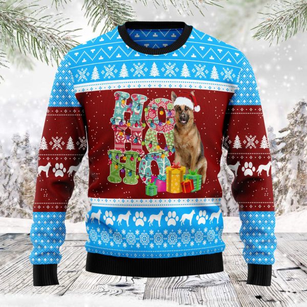 HoHoHo German Shepherd - Ugly Christmas Sweater Jezsport.com