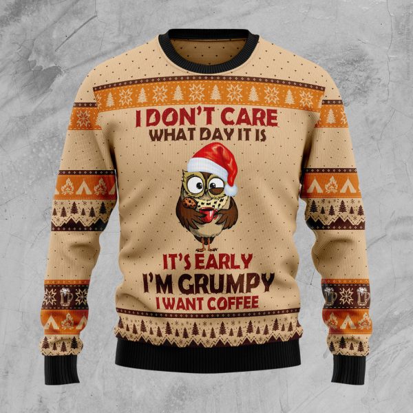 Grumpy Owl Ugly Christmas Sweater Jezsport.com