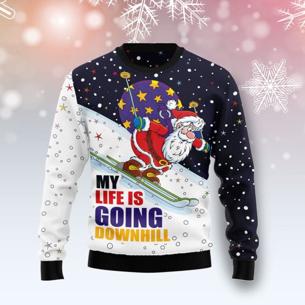 Santa Claus Ski Ugly Christmas Sweater Jezsport.com