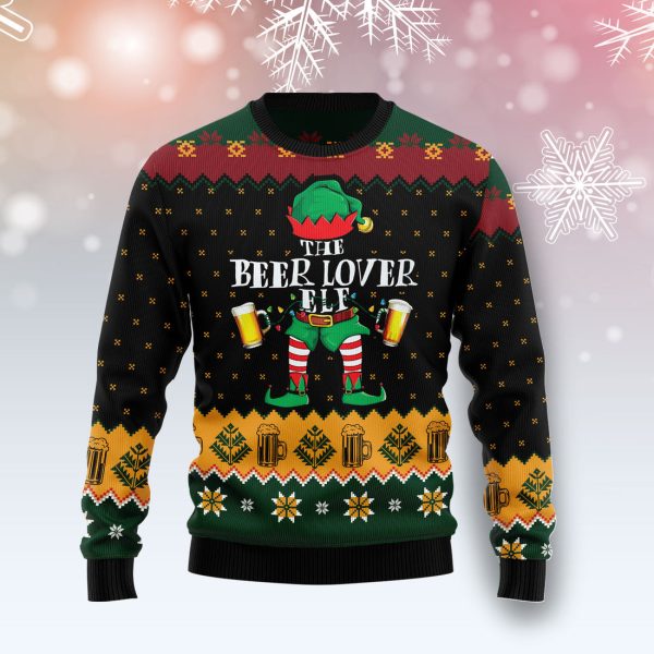 The Beer Lover Elf Ugly Christmas Sweater Jezsport.com