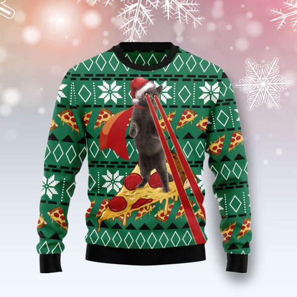 Cat Pizza Ugly Christmas Sweater Jezsport.com