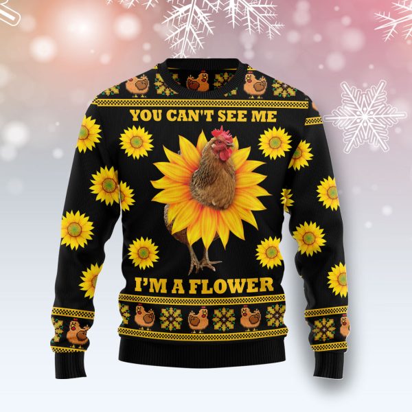 Chicken Flower Ugly Christmas Sweater Jezsport.com