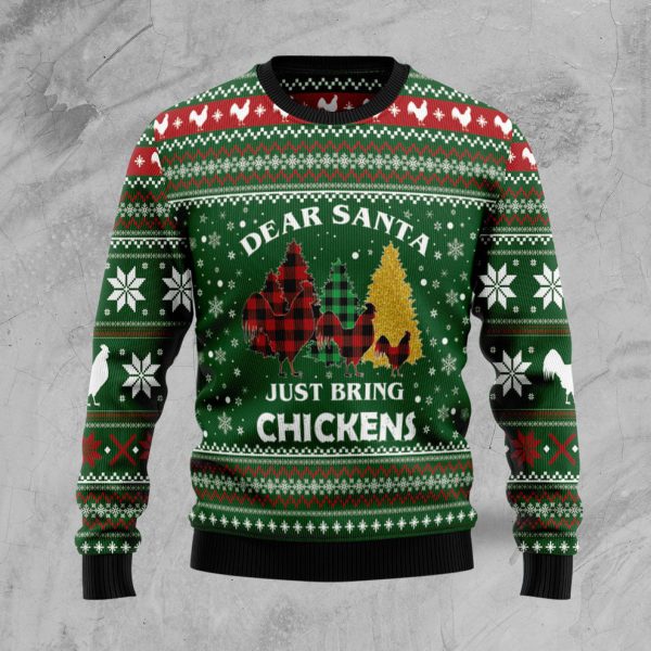 Dear Santa Just Bring Chickens Ugly Christmas Sweater, Christmas Gift Jezsport.com