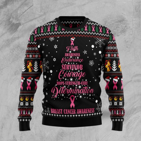 Breast Cancer Christmas Tree Ugly Christmas Sweater, Christmas Gift Jezsport.com