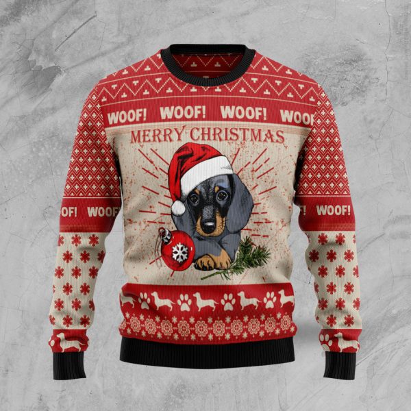 Christmas Dachshund Dog Ugly Christmas Sweater Jezsport.com