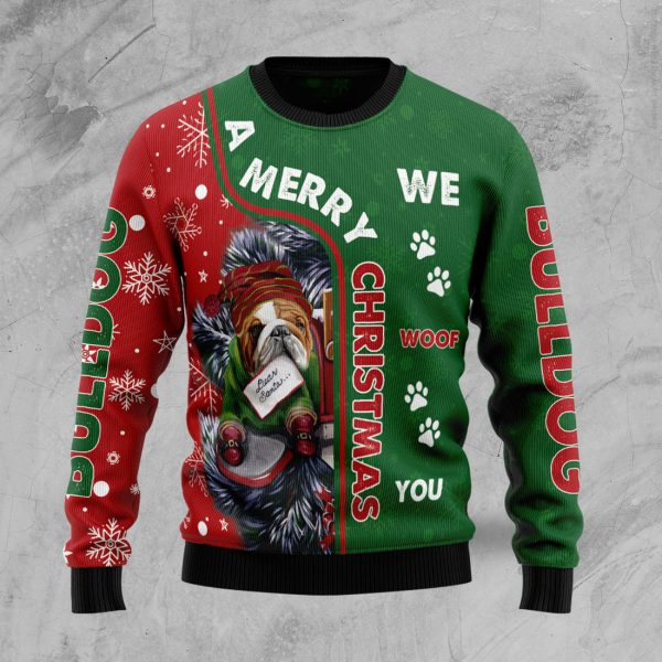 Bulldog Ugly Christmas Sweater Jezsport.com