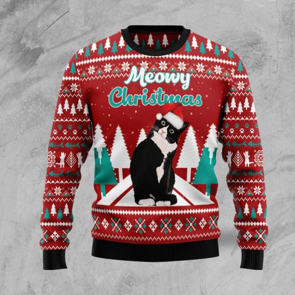 Meowy Christmas Ugly Christmas Sweater Jezsport.com