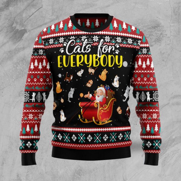 Cats For Everybody Merry Christmas Ugly Christmas Sweater Jezsport.com