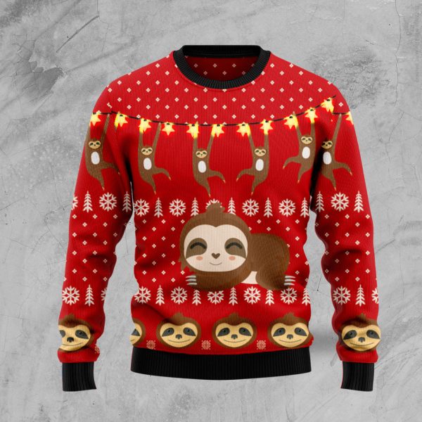 Sloth Lover Ugly Christmas Sweater Jezsport.com