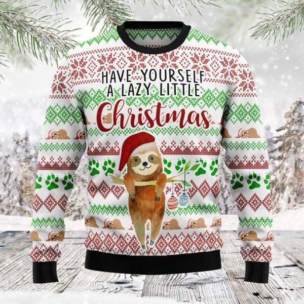 Have Yourself A Lazy Christmas Sloth - Ugly Christmas Sweater Jezsport.com