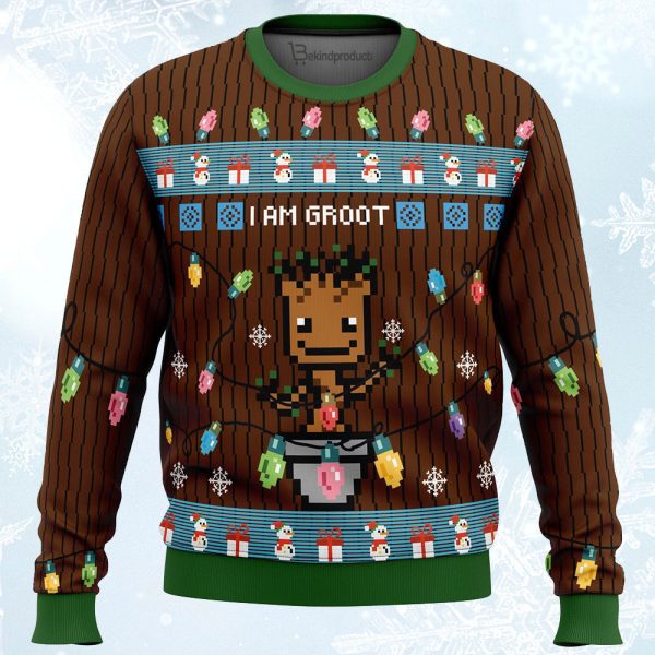 I am Groot Ugly Christmas Sweater For Men & Women Christmas Gift Sweater Jezsport.com