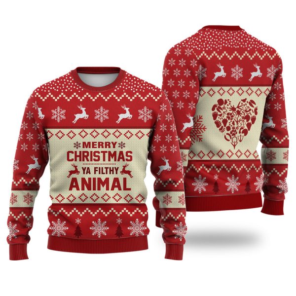 Merry Christmas Ya Filthy Animal Reindeer Sweater Christmas Best Gift For Christmas Jezsport.com