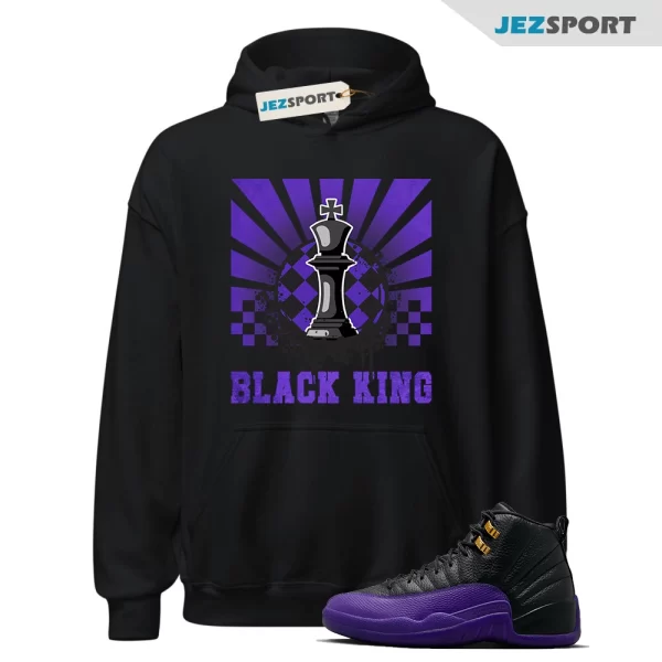 Field Purple 12s Hoodie Match Black King Collection, Matching Sneaker Hoodie