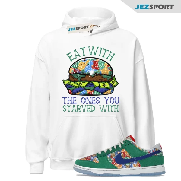 EAT for Dunk Low Foam Finger Big Kids Green Royal University Red Hoodie To Match, DZ5184-300 Matching Sneaker Hoodie