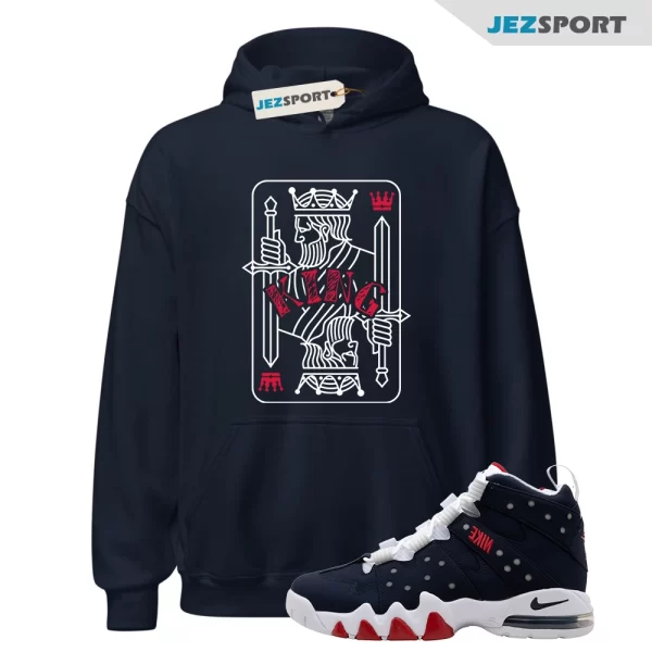 Navy KING Hoodie for N Air Max2 CB 94 Max 2 FIBA Flight 12 Gym Red Obsidian, Matching Sneaker Hoodie