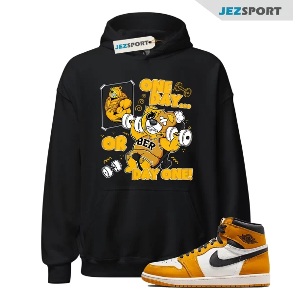 Yellow Ochre 1s Hoodie Match BER Gymmer, Matching Sneaker Hoodie