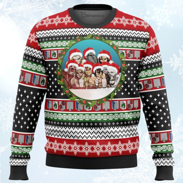 Nine Titans Attack on Titan Ugly Christmas Sweater For Men & Women Christmas Gift Sweater Jezsport.com