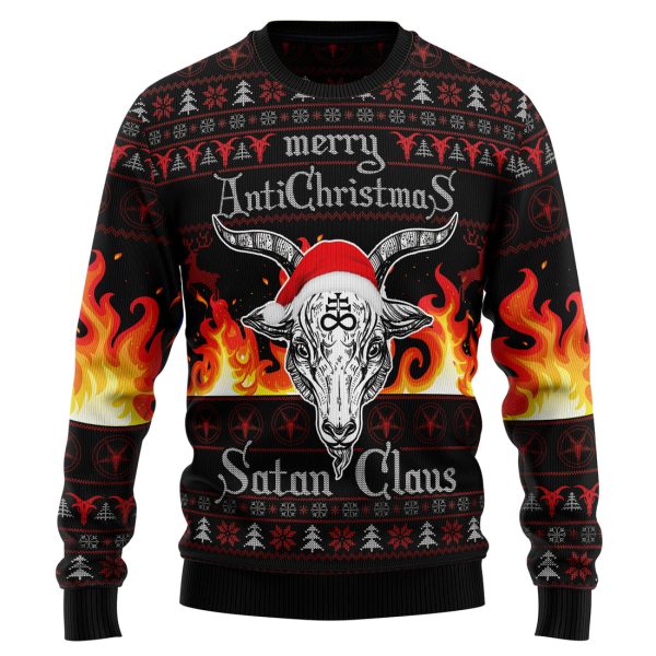 Satan Claus Merry Christmas Hail Satanic Ugly Christmas Sweater , Christmas Gift Jezsport.com