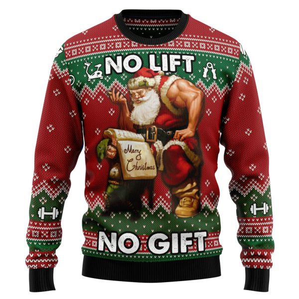 No Lift No Gift Ugly Christmas Sweater , Christmas Gift Jezsport.com