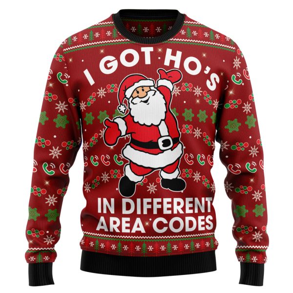 I Got Ho‘s In Different Area Codes Ugly Christmas Sweater, Christmas Gift Jezsport.com