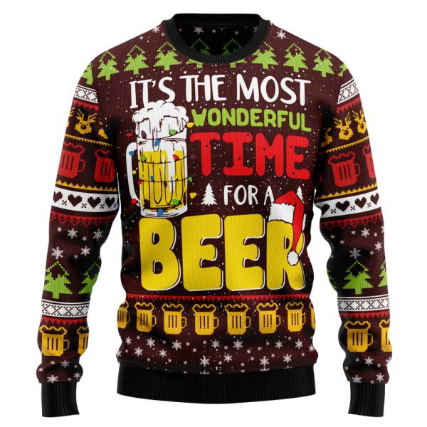 Time For Beer Ugly Christmas Sweater Jezsport.com