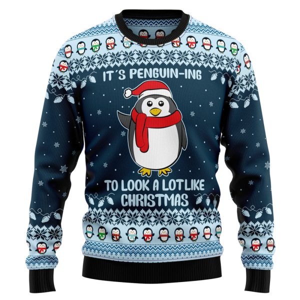 It's Penguin-ing christmas Ugly Christmas Sweater Jezsport.com