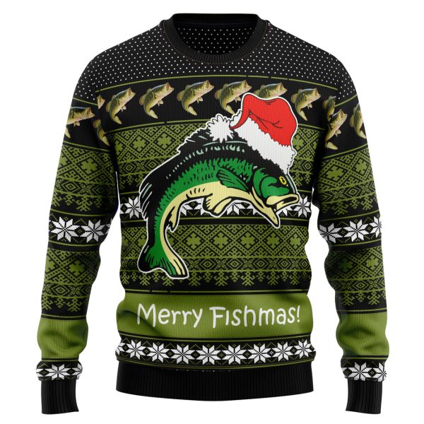 Fishing Merry Fishmas Ugly Christmas Sweater Jezsport.com