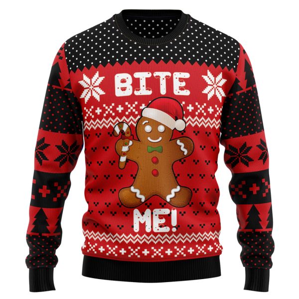 Christmas Bite Me Ugly Christmas Sweater, Christmas Gift Jezsport.com