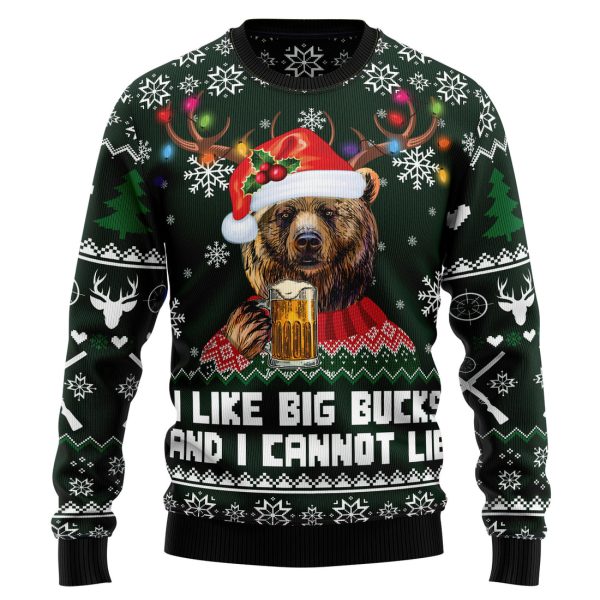 Bear Hunting and Beer Ugly Christmas Sweater , Christmas Gift Jezsport.com