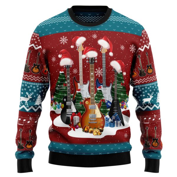 Guitar Christmas Ugly Christmas Sweater Jezsport.com