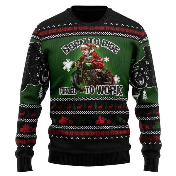 Santa Born To Ride Ugly Christmas Sweater , Christmas Gift Jezsport.com