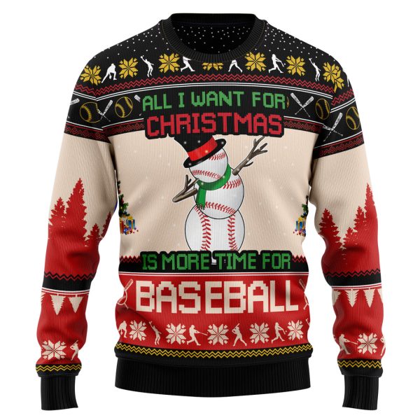 Christmas Time For Baseball Ugly Christmas Sweater Jezsport.com