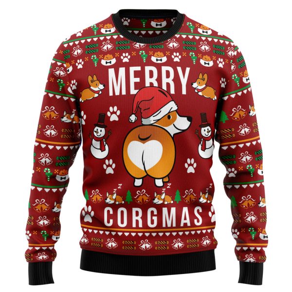 Funny Corgi Merry X-mas Ugly Christmas Sweater, Christmas Gift Jezsport.com