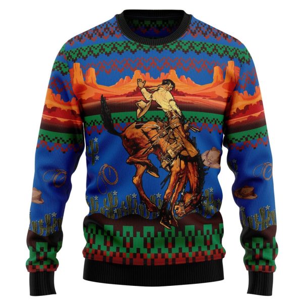 Cowboy Desert Ugly Christmas Sweater For Men & Women Christmas Gift Sweater Jezsport.com