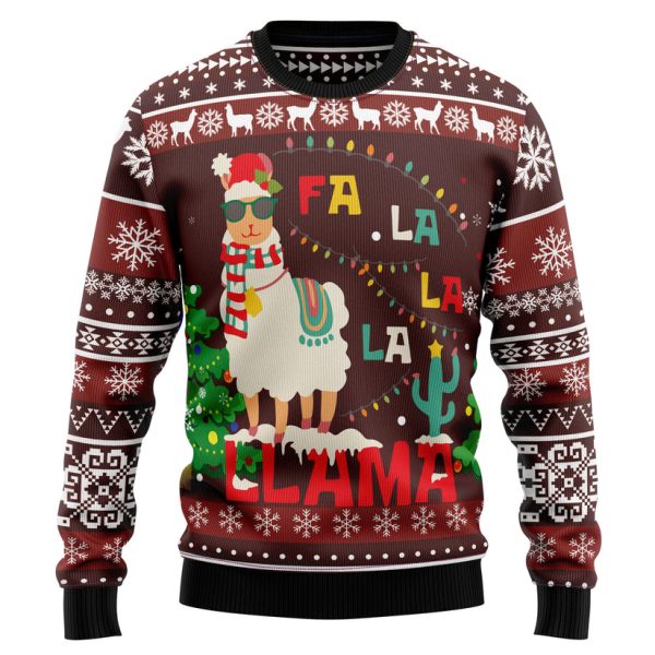 Llama Falalala Christmas Ugly Christmas Sweater Jezsport.com