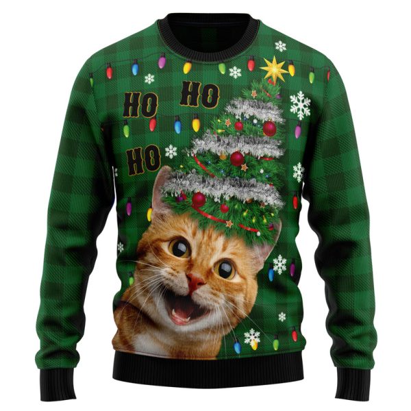 Cat Christmas Tree Ugly Christmas Sweater Jezsport.com