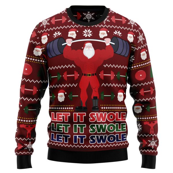 Santa Let It Swole Ugly Christmas Sweater , Christmas Gift Jezsport.com