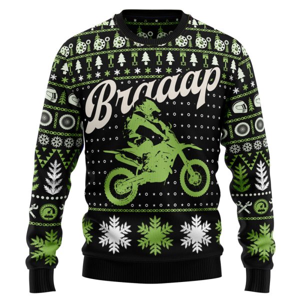 Braaap Moto Ugly Christmas Sweater Jezsport.com