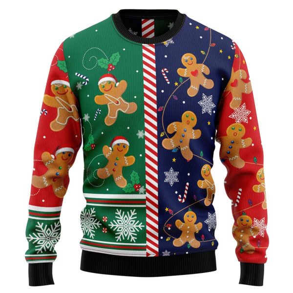 Gingerbread Christmas Cookie Ugly Christmas Sweater For Men & Women Christmas Gift Sweater Jezsport.com