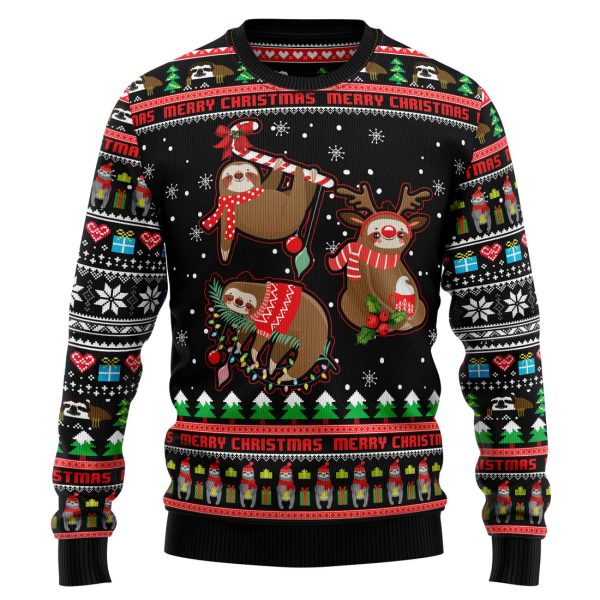 Sloth Xmas Ugly Christmas Sweater Jezsport.com