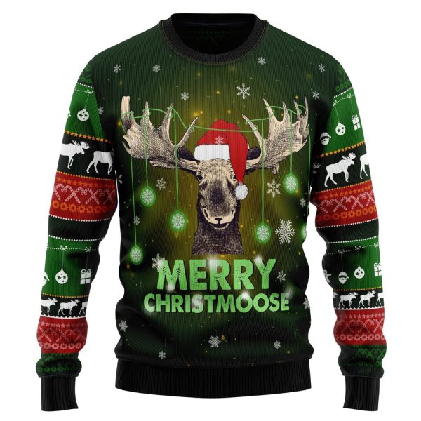 Merry ChristMoose Ugly Christmas Sweater For Men & Women Christmas Gift Sweater Jezsport.com