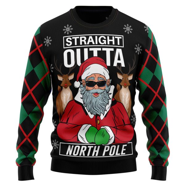 Santa Claus Straight Outta North Pole Ugly Christmas Sweater , Christmas Gift Jezsport.com