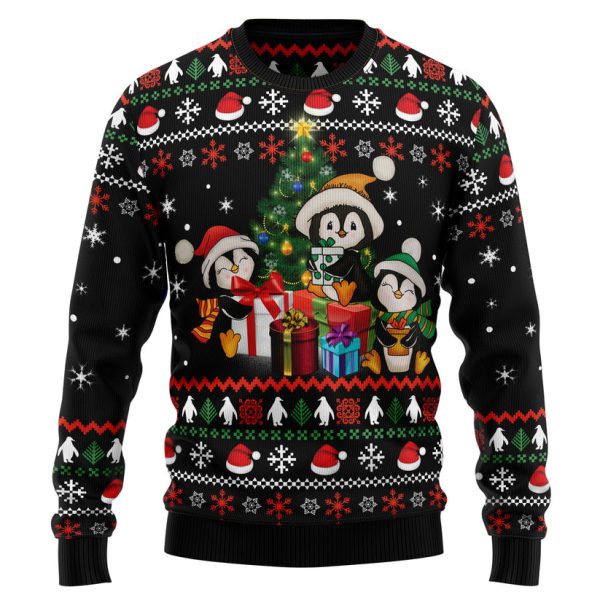 Penguin Christmas Tree Ugly Christmas Sweater Jezsport.com